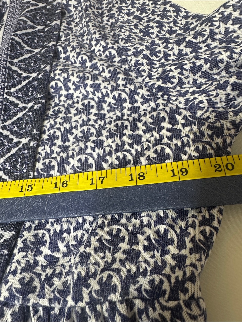 Dalia blue and white boho-patterned open front cardigan size XL - Picture 16 of 16